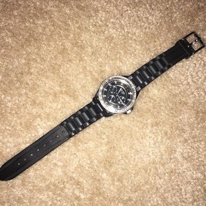 Black silicone band Fossil watch